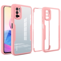 Husa Max Defence pentru iPhone 12 Pro Max, Bumper Roz, Fata Dubla Transparenta, Protectie Antisoc Full 360 ( fata, spate, margini ), Vafy