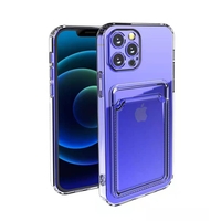 Husa protectie Vafy cu suport card compatibila cu Apple iPhone 12 Pro Max Transparent