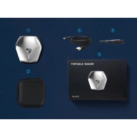 Aparat de Ras Portabil, Vafy, 8W, Autonomie 60 min, Incarcare Cablu Type C Inclus, Periuta de Curatare, Husa, Reincarcabil, 7.3x7.5x3.3 cm, Gri