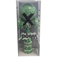 Kendama X Originala, Profesionala, Flippy, Kendama Cracked, din Lemn, 18 cm, Verde Alb
