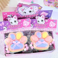 Jucarie Antistres Squishy, Flippy, cu Revenire Lenta, Squeeze Toys, Model Cat Paw, 12.5x10.5 cm, 220g, +3 Ani, din TPR, Model 3, Multicolor