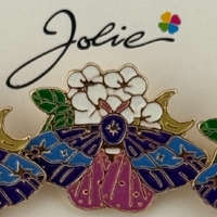 Set 12 Brose Martisor Primavara, Jolie, Model Fluture pe Floricele, Multicolor