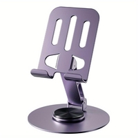 Suport de Birou pentru Telefon sau Tableta, Flippy, din Metal, Pliabil, 5.7 x 13.5 x 8.7 cm, Universal, Mov