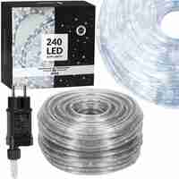 Instalatie tub furtun luminos pentru Craciun, 240 LED-uri, 10 m, pentru exterior, alb rece