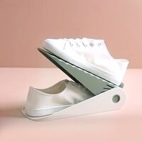 Suport pentru Pantofi, Flippy, cu Două Straturi, Organizator, Antiderapant și Durabil, Inălțime Reglabilă, 25.5x11x7.5 cm, Verde, 150 g