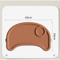 Scaun de masa pentru bebelusi si copii Flippy, cu roti, telescopic, pliabil, masuta reglabila, suport picioare, scaun invelis piele artificiala, centura siguranta, spatiu depozitare, 97 x 73 x 65 cm, maro