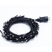 Instalatie Craciun tip Creanga Vafy, 144 LED-uri, Conectare la Retea, 8 Jocuri de Lumini, Telecomanda, 2.5 m, Prelungitor 2 m, 3V, 1.5V, Fir Negru, Alb Cald