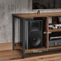 VASAGLE Comoda TV pentru televizor pana la 60 inch, stil industrial, 120x40x50 cm, maro rustic