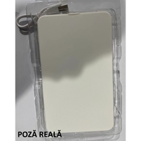 Calculator de Mana Reincarcabil cu Tabla de Scris, Flippy, Calculator Portabil, Ecran LCD, Afisaj cu 12 Cifre, Ecran de 15 cm, Culoare Alb
