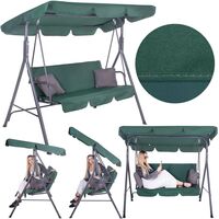 Leagan Balansoar Sersimo Luna cu Pernite pentru Terasa sau Gradina, 3 locuri, 220kg, verde