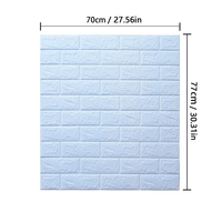 Set 10 Placi de Tapet, Vafy, Autoadezive, 70 x 77 cm, 3.5 mm Grosime, Suprafata Acoperita 5.3 mp, din PVC, Model Caramida, Albastru Deschis