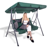 Leagan Balansoar Sersimo Luna cu Pernite pentru Terasa sau Gradina, 3 locuri, 220kg, verde