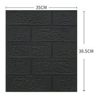 Set 10 Placi Tapet 3D Flippy, 35 x 38 cm, 3 mm, 1.33 mp, Negru