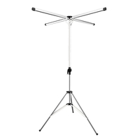 Uscator de Rufe, Flippy, Pliabil, Telescopic, 4 Brate, din Otel Inoxidabil, Rezistent la Vreme Rea, Gri