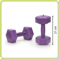 Set gantere hex 2x2 kg, bitum cu invelis rezistent PP, mov