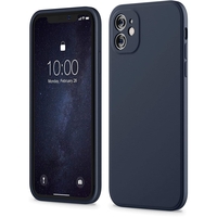Husa protectie compatibila cu Apple iPhone 11 Liquid Silicone Case Albastru Inchis