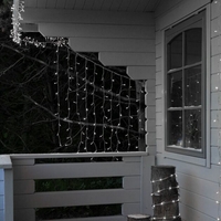 Instalatie Craciun, Tip Perdea, IP44, 1 m x 1 m, 60 LED-uri, Alb rece, 8 jocuri de lumini, Transformator cu telecomanda, Interconectabila, Prelungitor 3 m inclus, Fir transparent, Interior/ Exterior, Vafy