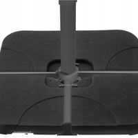 Suport baza umbrela 50x50x8 cm, set 4 elemente umplere cu apa sau nisip, manere metalice, plastic rezistent, negru