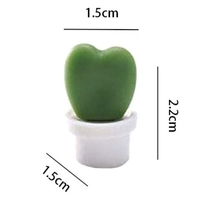 Set 6 Magneti de Frigider, Flippy, Model Cactusi in Ghiveci, din ABS si Magnet, Verde/Alb