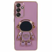Husa Telefon 2in1, Vafy, Compatibila Samsung Galaxy S23 Ultra, Carcasa TPU cu Suport Inclus Tip Astronaut, Protectie Camere, Mov