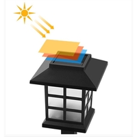 Lampa solara pentru gradina, Flippy, Set 2 Bucati, Tip Felinar la Pamant, LED Lumina Alb Rece, 38 x 8.6 x 8.6 cm, Negru