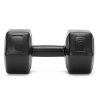 Set gantere hex 2x10 kg, bitum cu invelis rezistent PP, negru