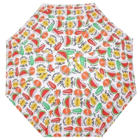 Umbrela plaja 180 cm cu imprimeu fructe, structura otel, reglabila pe inaltime si inclinare, multicolor