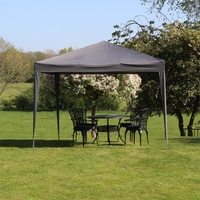 Cort pavilion de gradina pliabil automat pop-up, impermeabil, cu 4 pereti laterali, 300x300cm, gri