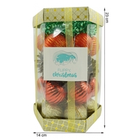 Set de 35 ornamente de brad, Flippy, de tip Glob, Multicolor, din polistiren, cu finisaj sclipitor , cutie 14 cm adancime x 23 cm inaltime x 14 cm lungime)
