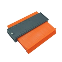 Sablon Masurare Contur, Vafy, Cu Rigla Integrata, pentru Copiere Unghiuri si Forme Neregulate, Plastic Rezistent, 14.6 x 10.5 cm, Portocaliu/Negru