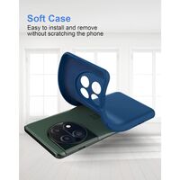 Husa de Protectie, Vafy, pentru OnePlus 11 5G, Liquid Silicone, cu Microfibra pe Interior, Protectie Antisoc, Compatibil Incarcare Wireless, Albastru