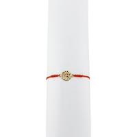 Bratara Martisor pentru Dama, Jolie, Model Lucky, Set 12 bucati, Pandativ din Inox Auriu, Snur Ajustabil Impletit, Rosu