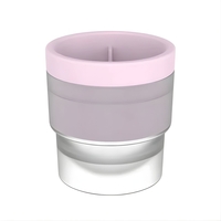 Forma pentru Gheata, Vafy, Sfera XL 6 cm, Silicon Alimentar Premium, Reutilizabila, Topire Lenta pentru Whiskey si Cocktail, Design Stackable, Roz