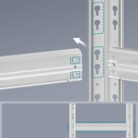 SONGMICS Set 2 rafturi metalice depozitare, 5 niveluri, reglabile, polite MDF, 875 kg, 40x90x180 cm, argintiu