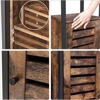 VASAGLE Dulap de depozitare in stil turn, 5 rafturi, compartiment cu usa, 37x30x167cm, maro rustic