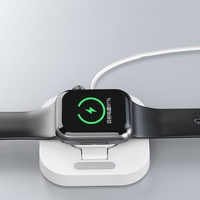 Incarcator Wireless pentru Smart iWatch, Vafy, Compatibil cu Apple iWatch 1/9, Magnetic Charger, Interfata TYPE-C, 3W, 7.5 x 7.5 x 1.2 cm, Pliabil, Alb
