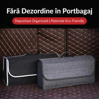Organizator Portbagaj Auto Pliabil, Flippy, Cutie Depozitare Multifunctionala, Material Textil Non Woven, 50 x 17 x 24 cm, Gri