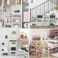 SONGMICS Organizatoare pantofi, transparente cu usa frontala, stivuibile, PVC, 6 cutii x 36x28x22 cm, transparent