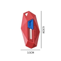 Cutter pentru Cutii, Flippy, Varf Rotunjit si Zimtat, Tip Breloc, 6.5x3.5 cm, Rosu