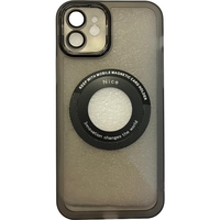 Husa protectie Vafy pentru Apple iPhone 12 decupaj logo, magnetica, Protectie Camera, Negru