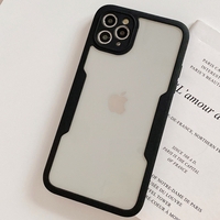 Husa Max Defence pentru iPhone 12 Pro, Bumper Negru, Fata Dubla Transparenta, Protectie Antisoc Full 360 ( fata, spate, margini ), Vafy