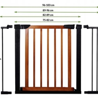 Poarta de siguranta Safety Gate pentru scari, ajustabila 96-103 cm, din otel si lemn, negru maro