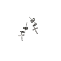 Cercei Argint 925 Cruce cu Pietre, 1.2 g