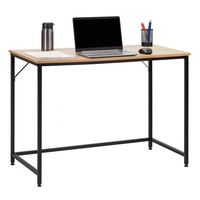 Birou cu blat MDF si cadru metalic, 100x50x76 cm, maro deschis