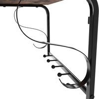 VASAGLE Cuier de perete cu raft de depozitare si sina, 5 carlige, 30x60x32 cm, maro rustic