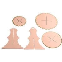 Etajera pentru Prajituri, Flippy, din Carton, 3 Nivele, 16/22/29 cm Diametru, Inaltime 38 cm, Roz