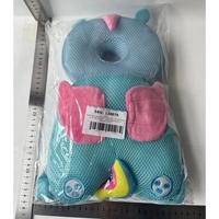 Perna tip Rucsac pentru Protectia Capului, Vafy, Tetiera tip Unicorn, pentru Bebelusi, Design tip Plasa, 33x6x19 cm, 180 g, Albastru