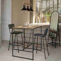 Scaun bar Atmosphera Vladi, cadru metal si lemn, 44x42x95 cm, gri