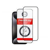 Folie de Protectie, Flippy, pentru iPhone 15 Pro Max, Tempered Glass USG, Ultra Rezistent 45kg, Full Cover, Antistatica, Margini Negre, Transparent