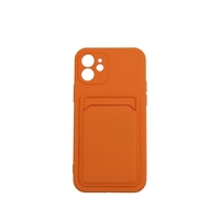 Husa protectie Vafy cu suport card compatibila cu Apple iPhone 12 Portocaliu